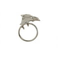 thumbnail image 1 of Handcrafted Model Ships  Whitewashed Cast Iron Dolphins Towel Holder - 7 in., 1 of 2