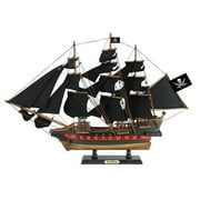 Handcrafted Model Ships William-26-Black-Sails Wooden Calico Jacks The William Sails Limited Model Pirate Ship, Black - 26 in.