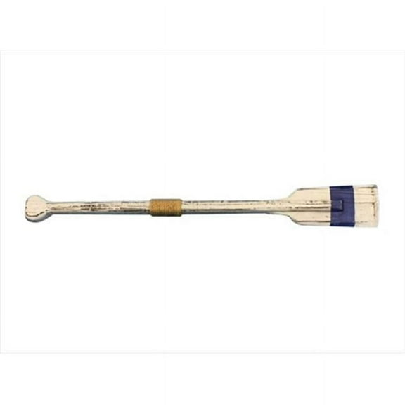 Handcrafted Model Ships Blue-Oar-Striped-24 Wooden Rustic King Harbor Squared Oar With Hooks 24 in. Decorative Accent