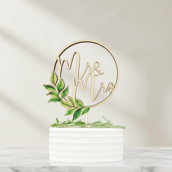 Handcrafted Mr & Mrs Cake Topper Wood Wedding Cake Decorations - Rustic Bride and Groom Cake Toppers for Engagement, Anniversary, Bridal Shower - Eco-Friendly Just Married Sign