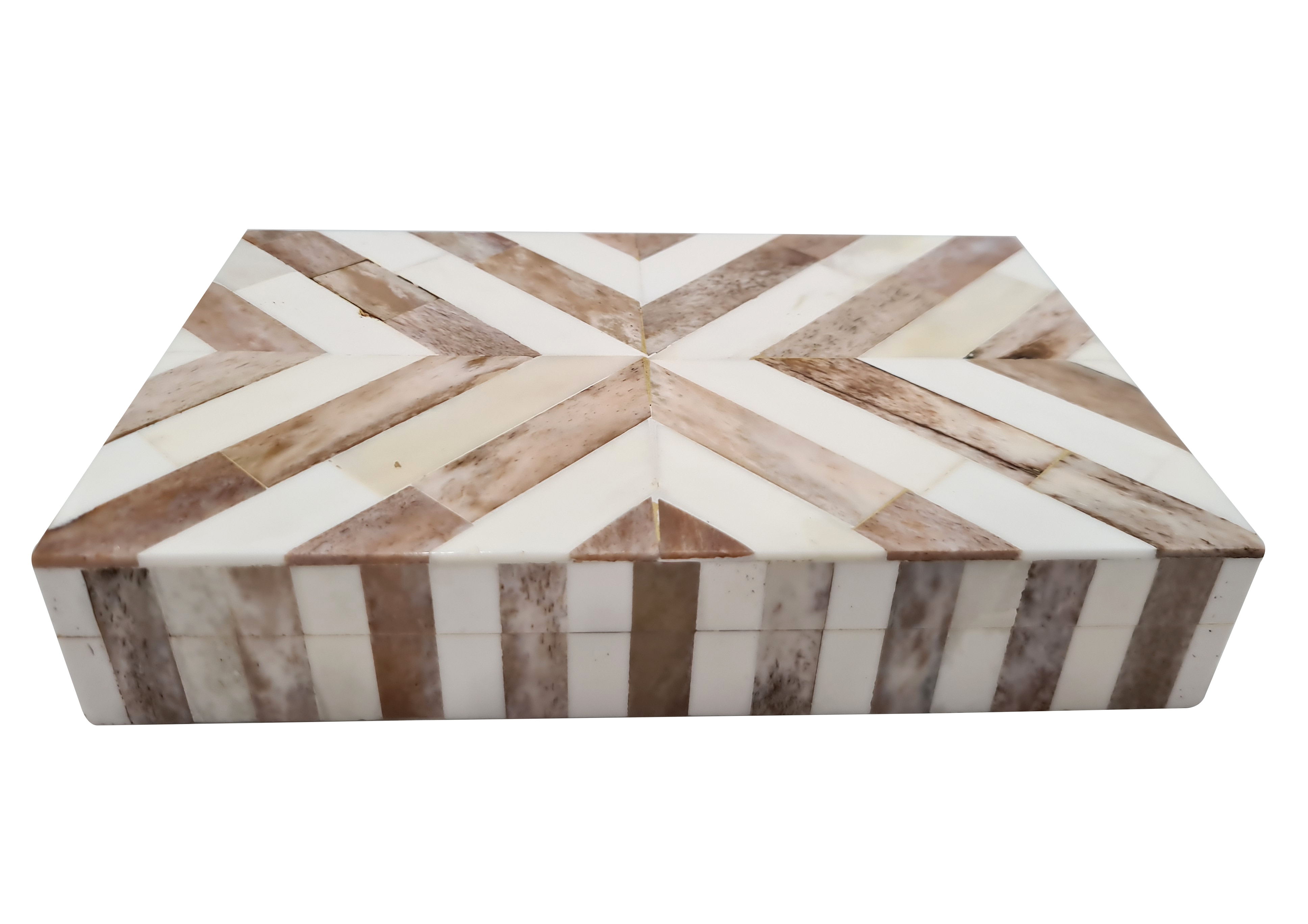 Large Bone Inlay Storage Box Handcrafted Natural Bone Inlay Resin Keepsake Decorative Jewelry ...