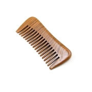 Green Sandalwood Wide Tooth Comb, Wooden Pocket Comb for Detangling, Styling and Travel Hair Care, TIKA