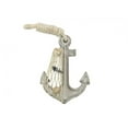 thumbnail image 1 of Hampton Nautical Anchor-303 Wooden Whitewashed 6" Nautical Anchor Decor, White, 1 of 4