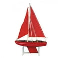 thumbnail image 1 of Handcrafted Nautical Decor It Floats Ruby Compass Model Sailboat, 1 of 2
