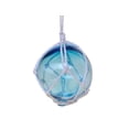 thumbnail image 1 of Handcrafted Nautical Decor Light Blue Japanese Glass Ball with White Netting Christmas Ornament 3" - CHRI, 1 of 4