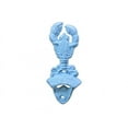 thumbnail image 1 of Hampton Nautical Dark Blue Whitewashed Cast Iron Wall Mounted Lobster 6" Bottle Opener, 1 of 7