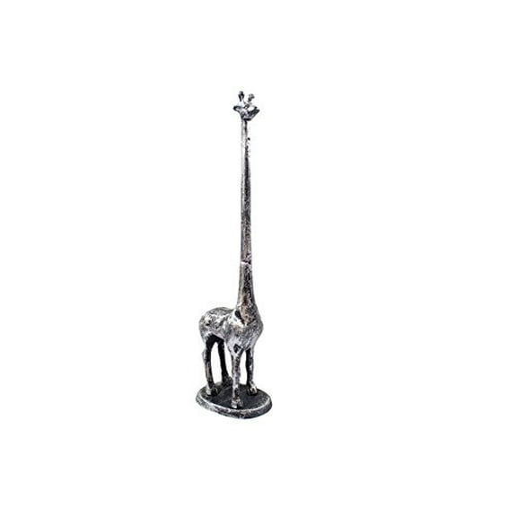 Handcrafted Nautical Decor Rustic Silver Cast Iron Giraffe Extra Toilet Paper Stand 19" - Decorative Cast
