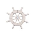 thumbnail image 1 of Handcrafted Nautical Decor White Decorative Ship Wheel with Starfish 6" - Ships Steering Wheel Decoration, 1 of 1