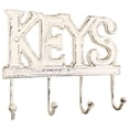 thumbnail image 1 of Handcrafted Nautical Decor Whitewashed Cast Iron Keys Hooks 8" - Decorative Wall Hooks - Cast Iron Home, 1 of 3