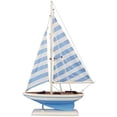 thumbnail image 1 of Handcrafted Nautical Decor Wooden Anchors Aweigh Model Sailboat 17" - Beach Decoration - Sailboat Decorati, 1 of 3