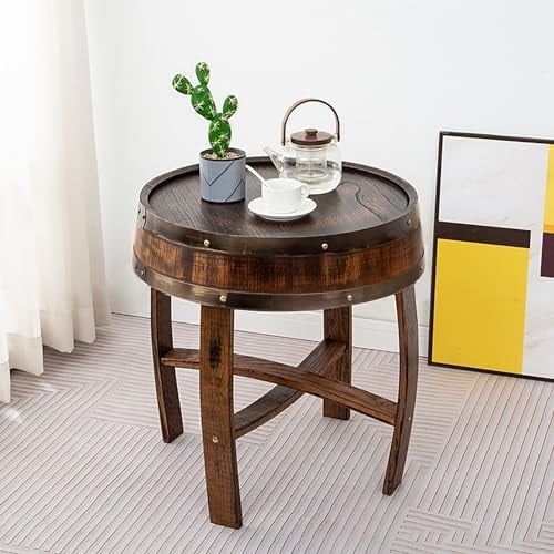 Handcrafted Oak Whiskey Barrel End Table  Bourbon Coffee Table, Wine Barrel Furniture, Rustic Whiskey Table$$Furniture