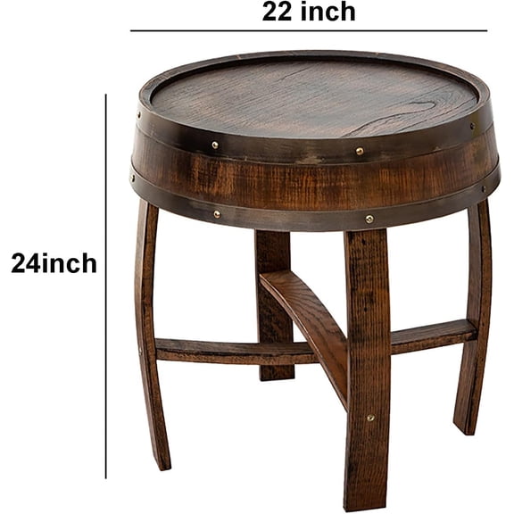 Handcrafted Oak Whiskey Barrel End Table, Coffee Table, Bourbon Table, Wine Barrel Furniture$$Furniture