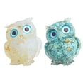 thumbnail image 1 of Handcrafted Owl Natural Crystal Stone Resin Figurines Colorful Crystal Owl Ornaments 2Pcs, 1 of 4