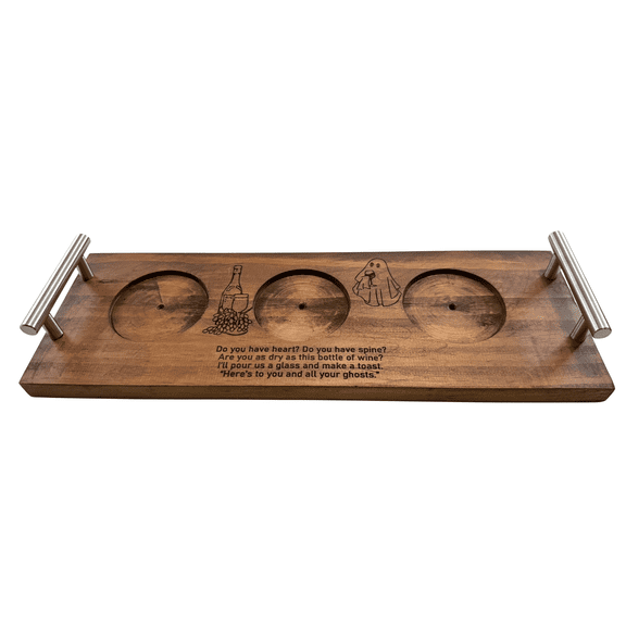 Handcrafted Pine Wood Wine Tasting Flight Board  16 x 5 Rustic Serving Tray