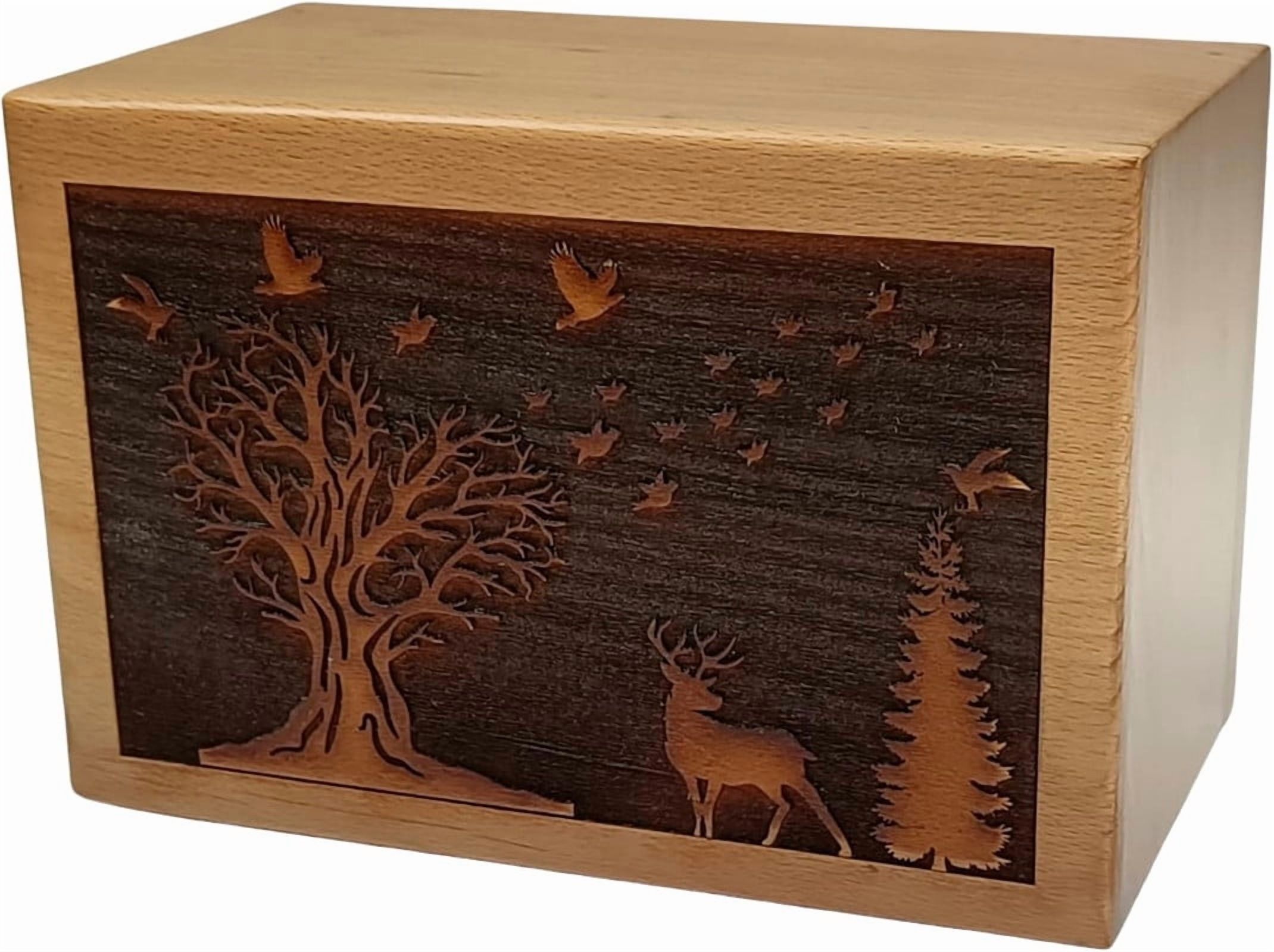 Handcrafted Pinewood Cremation Box For Human Ashes - Dear And Tree ...