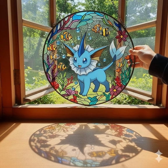 Handcrafted Pokemon Glass Suncatcher
