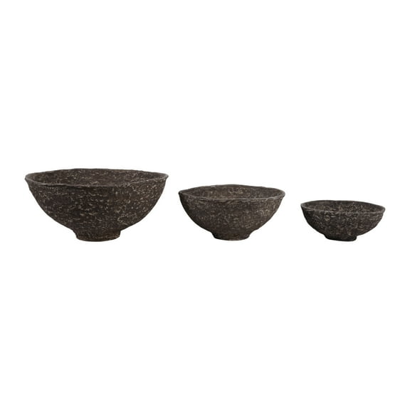 Handcrafted Pottery and Paper Mache Decorative Bowls Featuring Unique Textures and Organic Shapes for Display or Accent Decor Set of 4