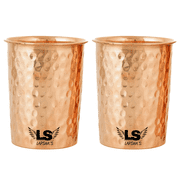 Handcrafted Pure Copper Hammered Tumbler Size-300 ML | Ayurvedic Drinking Cup for Water | Leak-Proof, Food-Grade Copper Glass | Traditional Indian Design