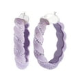 thumbnail image 1 of Handcrafted Purple Lucite 52mm Large Twisted Hoop Earrings, 1 of 2