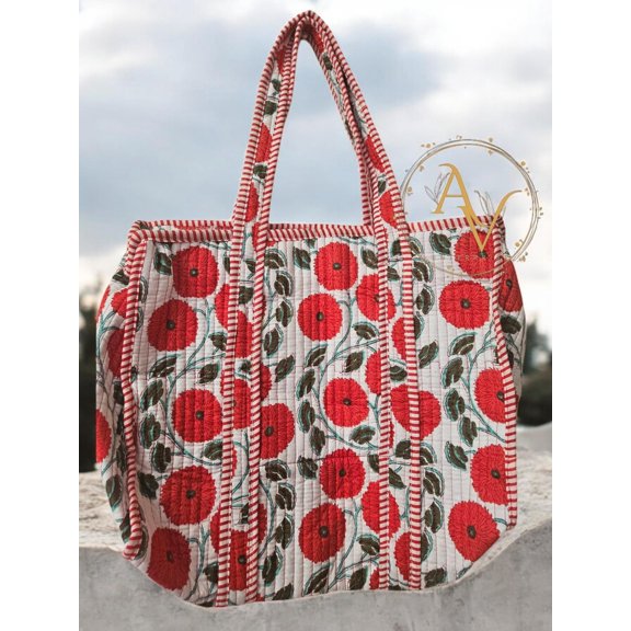 Handcrafted Quilt Beach Bags - Medium