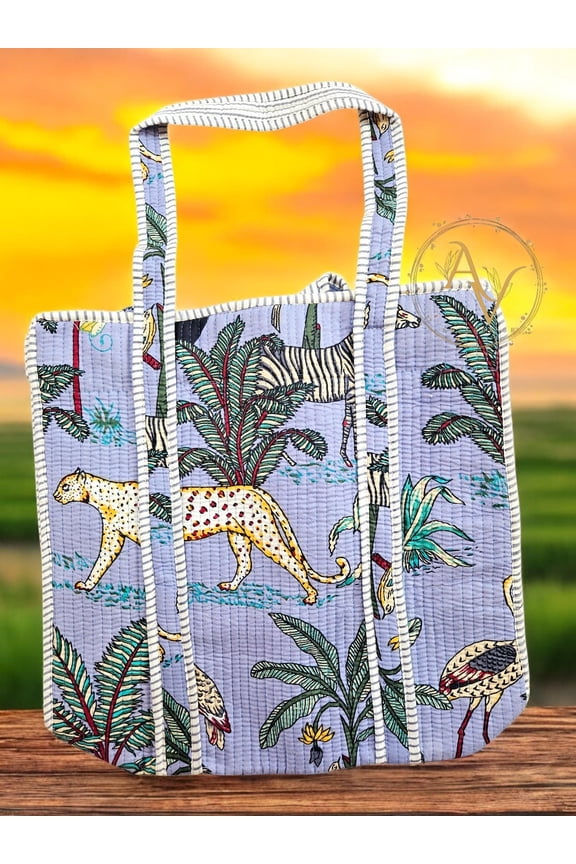 Handcrafted Quilt Beach Bags - Medium