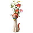 thumbnail image 1 of Handcrafted Quirky Cat Vase, Whimsical Ceramic Cat Flower Vase, Funny Kitty Planter for Desk, Shelf, Boho Home Decor, Unique Gift for Cats Lovers, 1 of 9