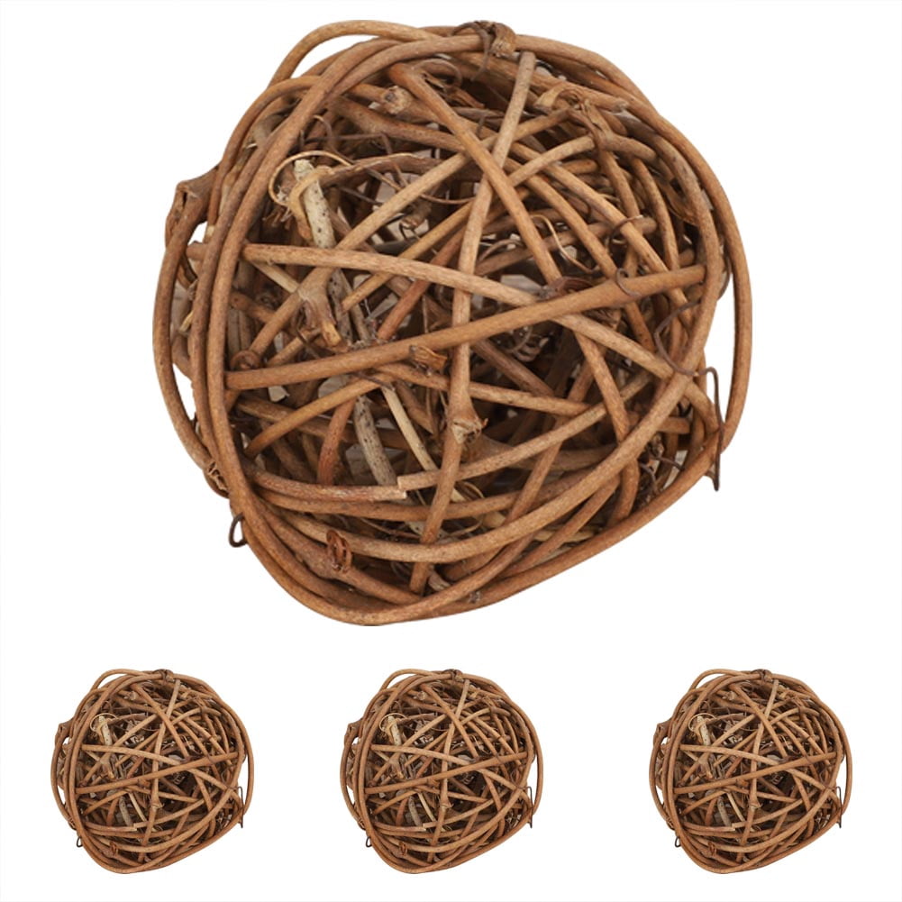 M&M Bird Toys 5057 Pk6 Small Rainbow Vine Balls - Handwoven Chewable Foot Toys For Budgies, Parrotlets, Cockatiels