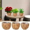 thumbnail image 1 of Handcrafted Rattan Woven Flower Basket Planter Pot Cover Storage Organizer for Garden, Home Decor, Gifts - Natural Texture, Durable, Versatile - Single Basket, 1 of 5