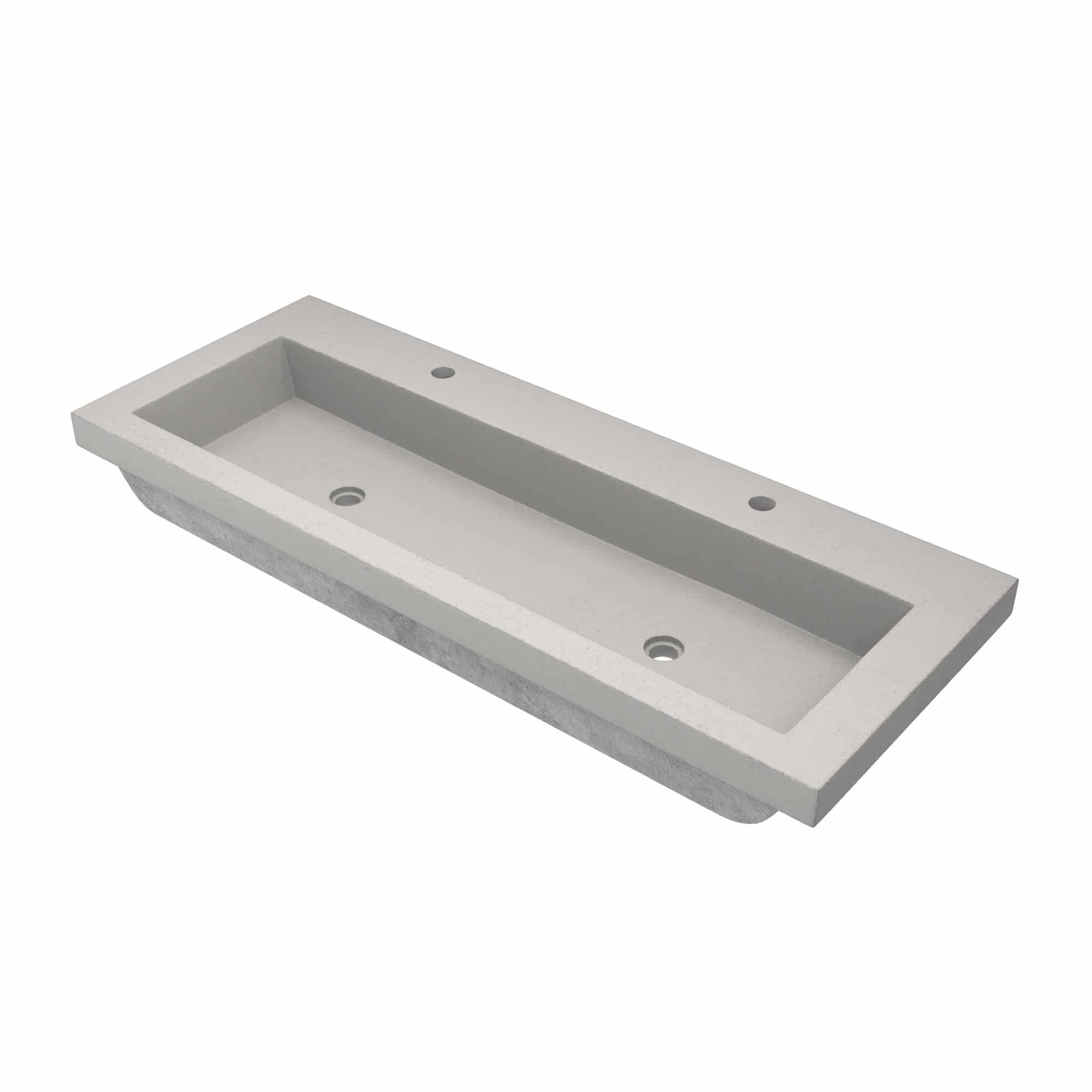 Modern 48" Copper-Toned Rectangular Stone Drop-In Sink