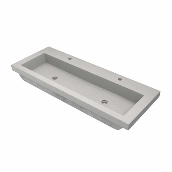 Native Trails Nsl4819 Nativestone 48" Trough Rectangular Concrete Drop In Bathroom Sink -