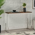 thumbnail image 1 of Handcrafted Recycled Wood Console Table With Stainless Steel Finish A Frame For And Attractive Design, 1 of 4