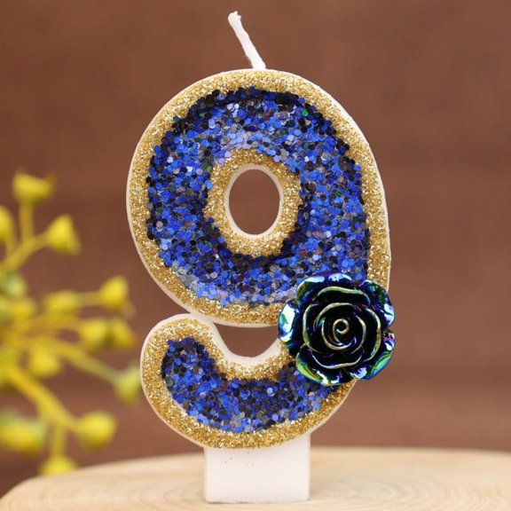 Handcrafted Rose LED Digital Birthday Candle Customizable Number Cake Topper