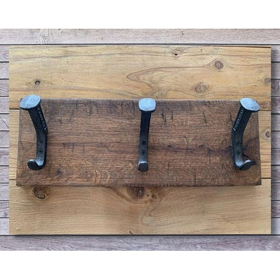 Handcrafted Rustic Farmhouse Wooden Hat Rack - 3 Hanger