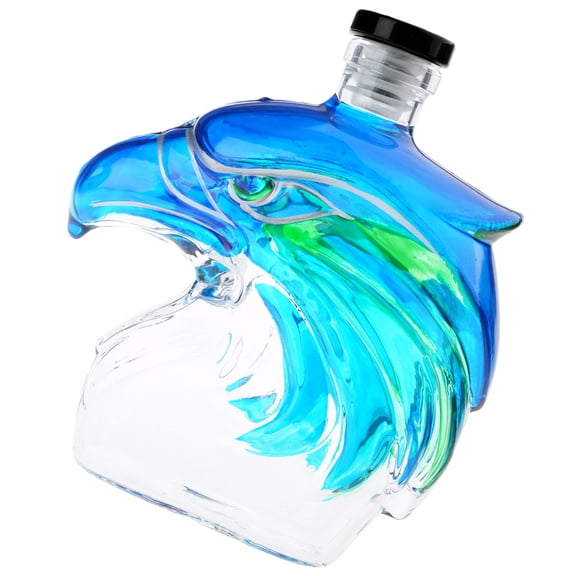 Handcrafted Seahawk Glass Decanter With Team Spirit Design For Wine Cocktails – Ideal Home Decor And Fan