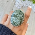 thumbnail image 1 of Handcrafted Seraphinite Gemstone Ring, Statement Ring. made In 925 Sterling Silver. Boho Ring, Green Stone Ring, Boho Jewelry, Gift For Her,, 1 of 3