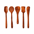 thumbnail image 1 of Handcrafted Sheesham Wooden Cooking and Serving Spoon Set of 5-Pcs, Natural Premium Rosewood Kitchen Utensils for Nonstick Pots and Pans, 1 of 4