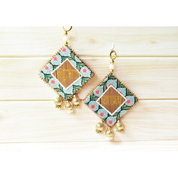 Handcrafted Shubh Labh Wall & Door Decor - Ideal for Diwali, Navratri, Wedding - Thoughtful Puja Favor or Housewarming Gift