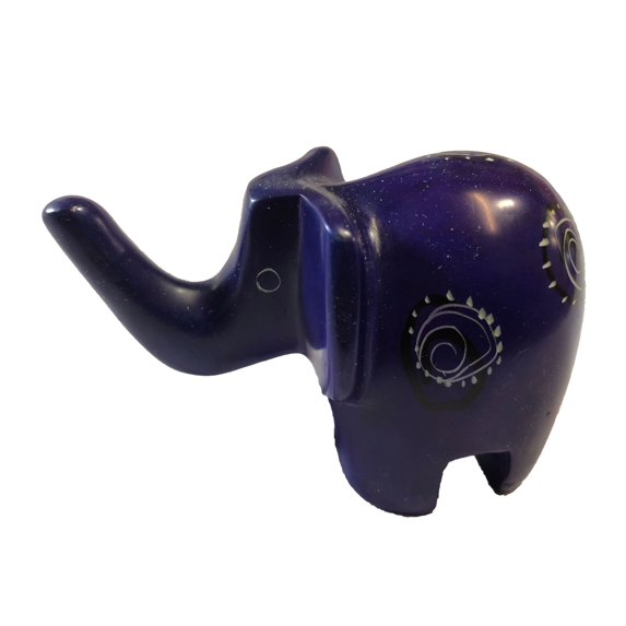 Handcrafted Soapstone Elephant Purple