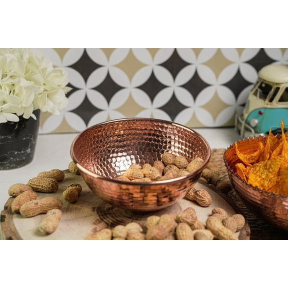 Handcrafted Solid Copper Snack Bowl | Elegant Serving Dish & Decorative Accent 400 ml