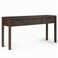 thumbnail image 1 of Handcrafted Solid Wood Console Table in Warm Walnut Brown|3 Drawers|Multipurpose, 1 of 9
