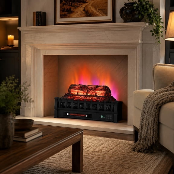 Handcrafted Solid Wood Fireplace Mantel Minimalist Rustic Farmhouse Decor for Cozy Living Room, Natural Wood Finish