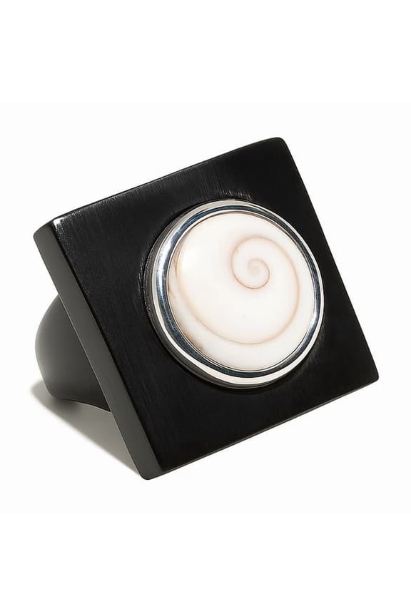 Handcrafted Square Ring with Shiva Eye Shell, Boho Surfer Ring for Women & Men, 925 Sterling Silver Band_12