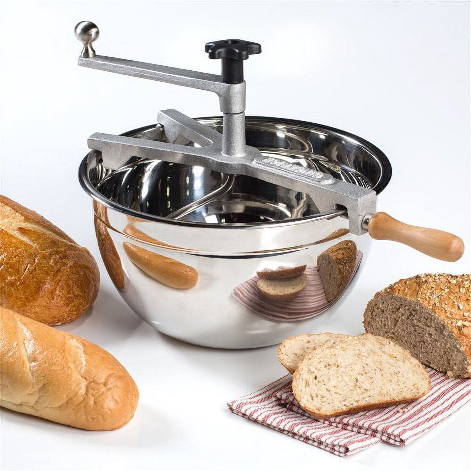 Handcrafted Stainless Steel Hand Crank Bread Dough Maker Kneader
