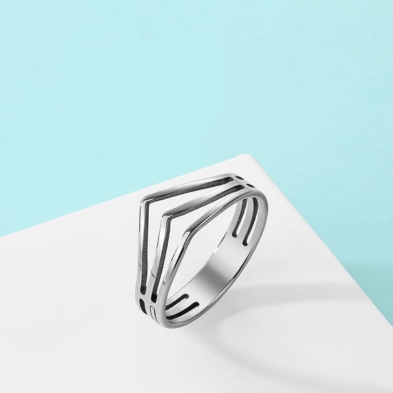 Handcrafted Steel Band Heart Ring Hollow Design Ring Perfect Gift For Men Women