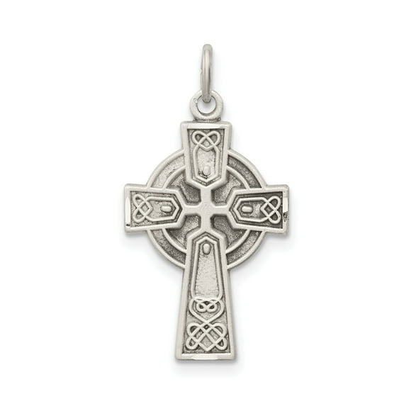 Handcrafted Sterling Silver Celtic Cross Pendant Necklace for Men and Women with Matte Finish Halo Detail Spiritual Artisan Jewelry Design