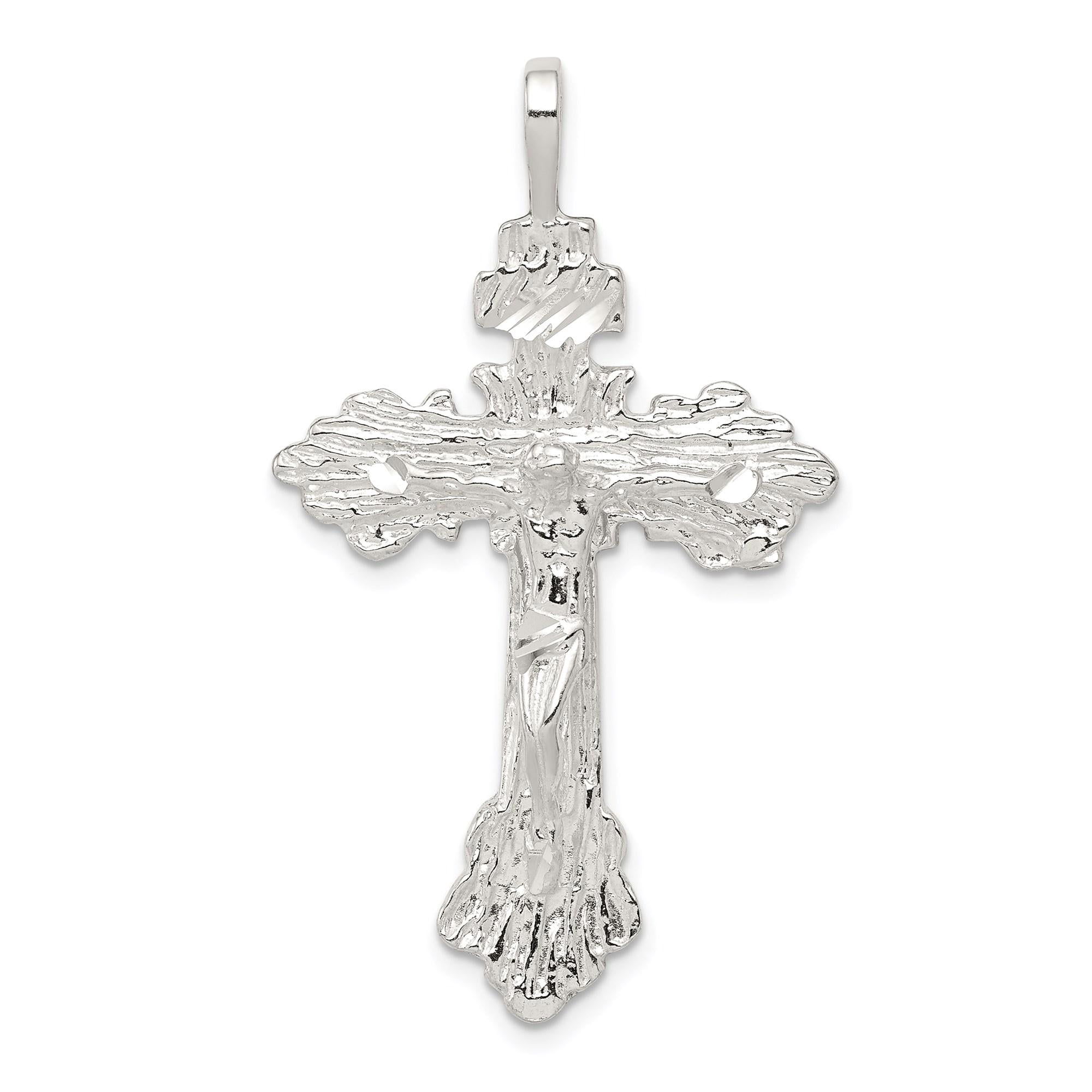 Handcrafted Sterling Silver Crucifix Cross Pendant Necklace for Men and ...