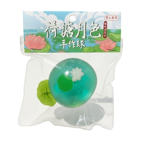 Handcrafted Stress Relief Ball Squeeze Tool Lotus Pond Inspired Design Soft Gel Material for Relaxation and Sensory Activity