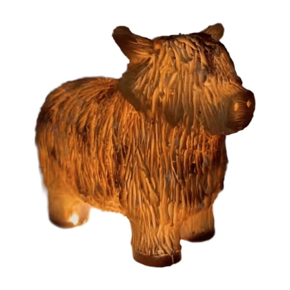 Handcrafted Sunflower Highland Cow Lamp, Stained Glass Highland Cow Night Lamp, 3D Animal Night Light for Home Office Bedroom Living Room Desk Decor