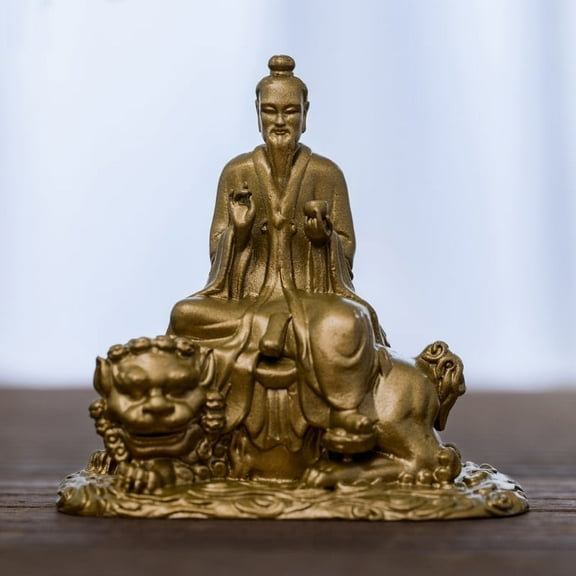 Handcrafted Taiyi Jiuku Tianzun Statue Vintage Brass 2.48in Salvation & Comfort Unique Gift for Home Altar