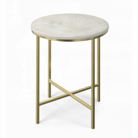 Handcrafted Tara Side Table with Finest Iron and Marble